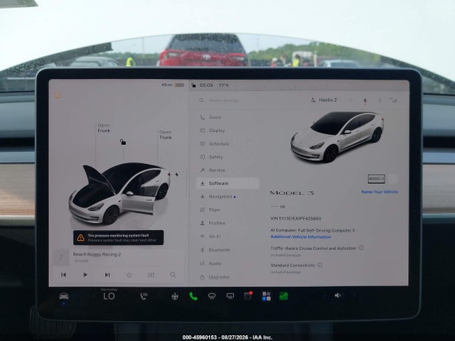 45960153 :رقم المزاد ، 5YJ3E1EA1PF425860 vin ، 2023 Tesla Model 3 Rear-wheel Drive مزاد بيع
