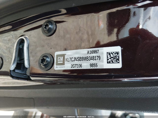 45960202 :رقم المزاد ، KL7CJNSB9MB348179 vin ، 2021 Chevrolet Trax Awd Ls مزاد بيع