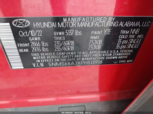 Hyundai Santa Fe Xrt 2023 5NMS64AJXPH513918 Image 9