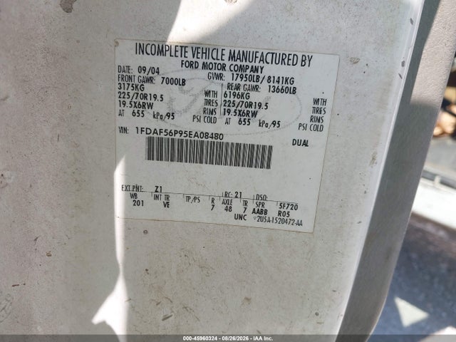 Продаж на аукціоні авто 2005 Ford F-550 Xl/xlt, vin: 1FDAF56P95EA08480, номер лоту: 45960324