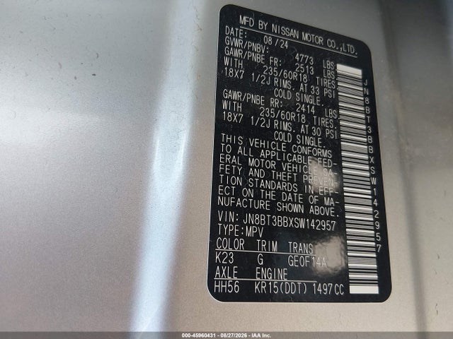 Aukcja sprzedaży 2025 Nissan Rogue Sv Intelligent Awd, vin: JN8BT3BBXSW142957, numer aukcji: 45960431