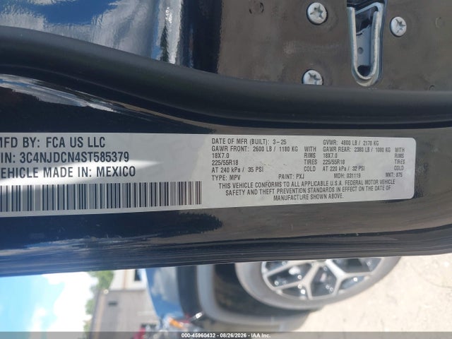 45960432 :رقم المزاد ، 3C4NJDCN4ST585379 vin ، 2025 Jeep Compass Limited 4x4 مزاد بيع