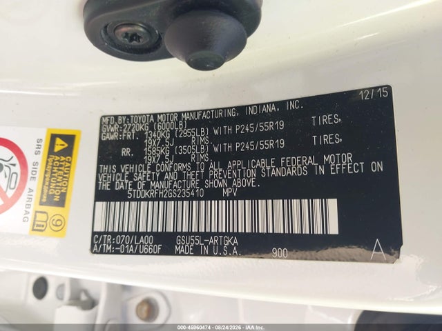 5TDDKRFH2GS235410 Toyota Highlander Limited Platinum V6