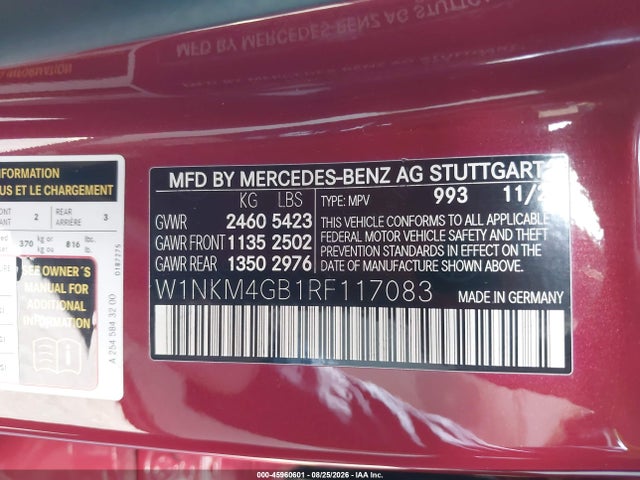 Продаж на аукціоні авто 2024 Mercedes-benz Glc 300 Suv, vin: W1NKM4GB1RF117083, номер лоту: 45960601