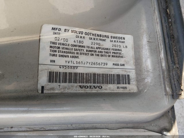 Продаж на аукціоні авто 2000 Volvo S70 Se, vin: YV1LS61J7Y2656739, номер лоту: 45960623