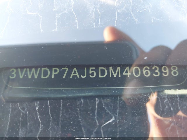 45960654 :رقم المزاد ، 3VWDP7AJ5DM406398 vin ، 2013 Volkswagen Jetta 2.5l Se مزاد بيع