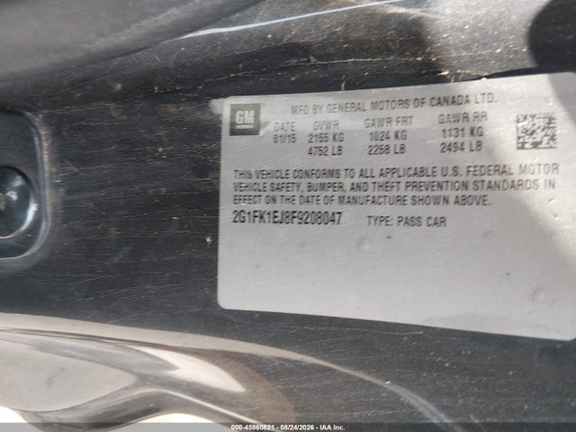 45960821 :رقم المزاد ، 2G1FK1EJ8F9208047 vin ، 2015 Chevrolet Camaro 2ss مزاد بيع