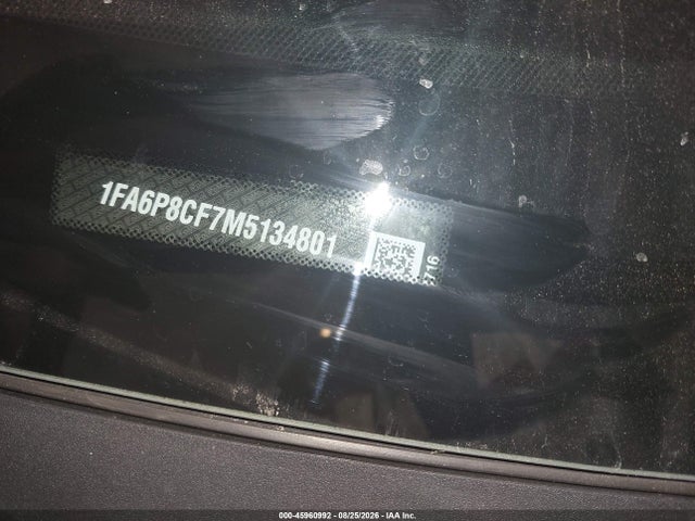 45960992 :رقم المزاد ، 1FA6P8CF7M5134801 vin ، 2021 Ford Mustang Gt Premium Fastback مزاد بيع