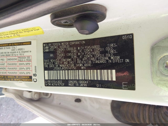 Продаж на аукціоні авто 2013 Toyota 4runner Limited, vin: JTEBU5JR3D5147750, номер лоту: 45961072