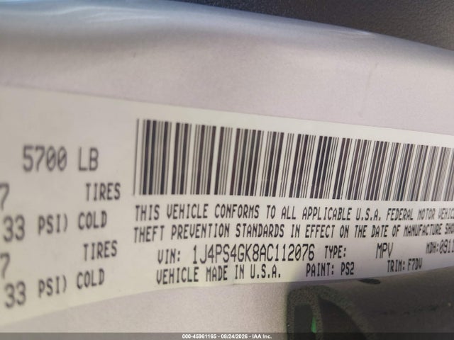 Aukcja sprzedaży 2010 Jeep Grand Cherokee Laredo, vin: 1J4PS4GK8AC112076, numer aukcji: 45961165