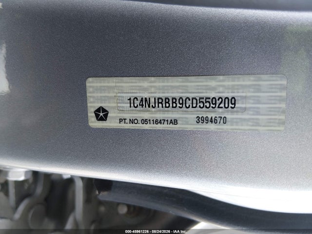 Продаж на аукціоні авто 2012 Jeep Patriot Sport, vin: 1C4NJRBB9CD559209, номер лоту: 45961226