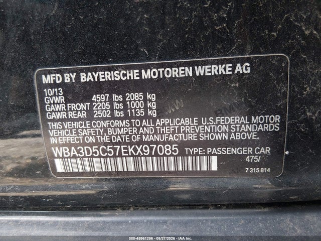 Продаж на аукціоні авто 2014 Bmw 328d Xdrive, vin: WBA3D5C57EKX97085, номер лоту: 45961296