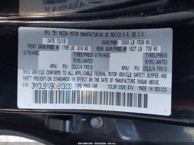 Продажа на аукционе авто 2019 Toyota Yaris Le, vin: 3MYDLBYV9KY513830, номер лота: 45961346