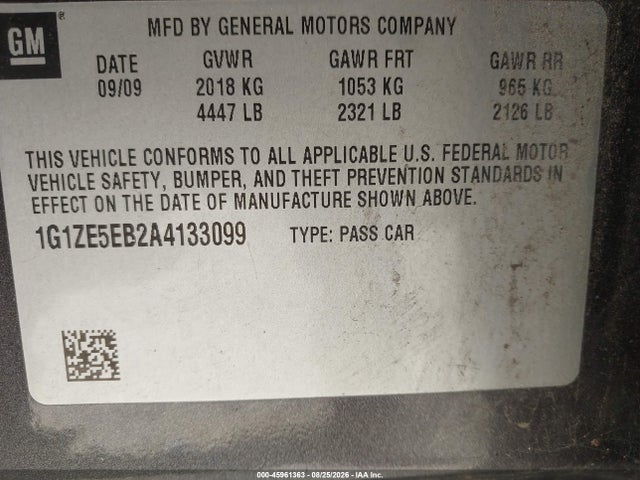 Продаж на аукціоні авто 2010 Chevrolet Malibu Ltz, vin: 1G1ZE5EB2A4133099, номер лоту: 45961363