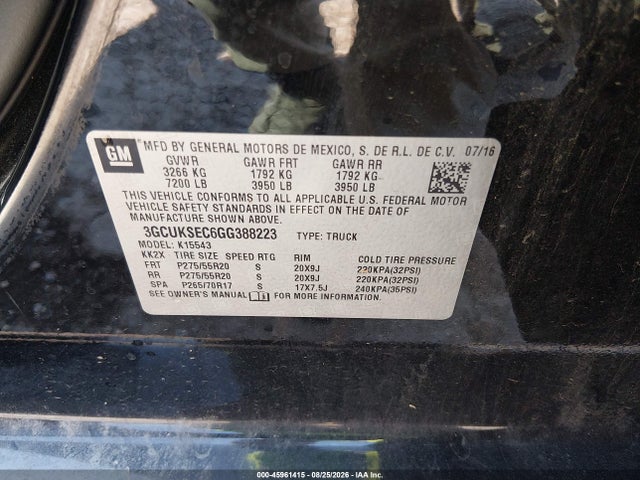 Chevrolet Silverado 1500 Ltz 2016 3GCUKSEC6GG388223 Image 9