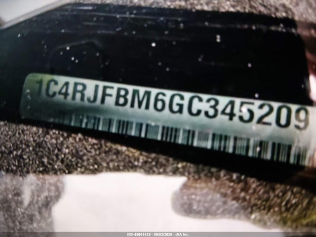 Aukcja sprzedaży 2016 Jeep Grand Cherokee Limited, vin: 1C4RJFBM6GC345209, numer aukcji: 45961429