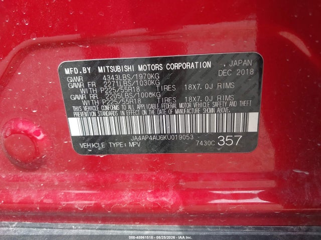 Продажа на аукционе авто 2019 Mitsubishi Outlander Sport 2.0 Se, vin: JA4AP4AU6KU019053, номер лота: 45961518