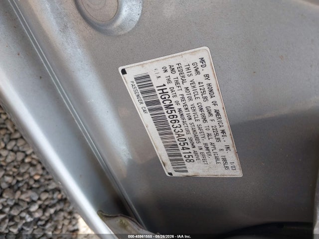 Продаж на аукціоні авто 2003 Honda Accord Sdn 2.4 Ex/ex, vin: 1HGCM56633A054158, номер лоту: 45961555