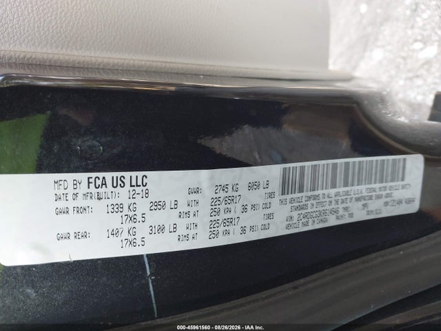 Продаж на аукціоні авто 2019 Dodge Grand Caravan Sxt, vin: 2C4RDGCG3KR614546, номер лоту: 45961560