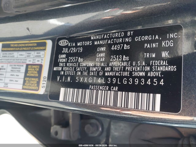 KIA Optima Lx 2020 5XXGT4L39LG393454 Image 9
