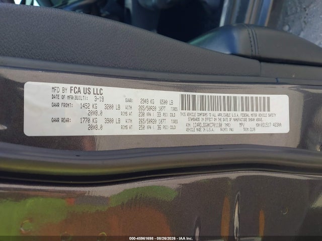 Продажа на аукционе авто 2019 Dodge Durango Gt Plus Awd, vin: 1C4RDJDG0KC701180, номер лота: 45961698