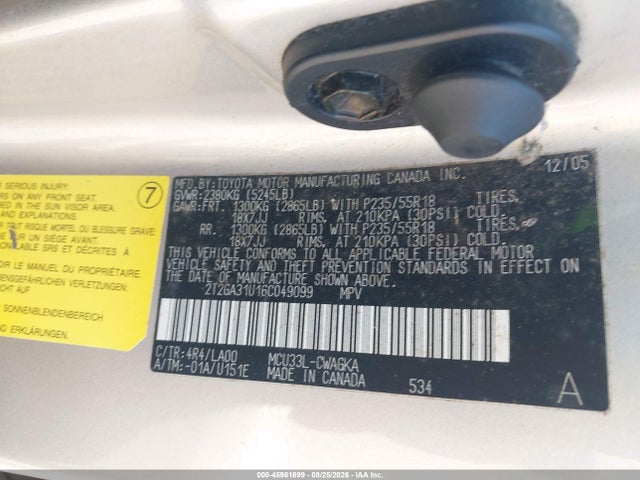 Продаж на аукціоні авто 2006 Lexus Rx 330, vin: 2T2GA31U16C049099, номер лоту: 45961699