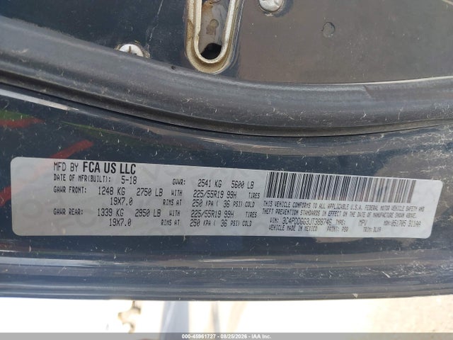 45961727 :رقم المزاد ، 3C4PDDGG3JT388746 vin ، 2018 Dodge Journey Crossroad Awd مزاد بيع