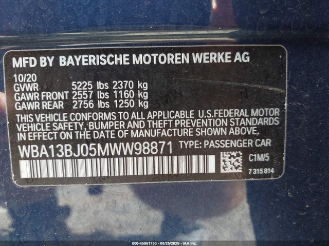 BMW 530i Xdrive 2021 WBA13BJ05MWW98871 Image 9