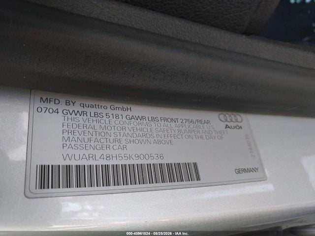 Продаж на аукціоні авто 2005 Audi S4, vin: WUARL48H55K900536, номер лоту: 45961824