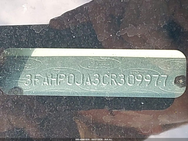 45961835 :رقم المزاد ، 3FAHP0JA3CR309977 vin ، 2012 Ford Fusion Sel مزاد بيع
