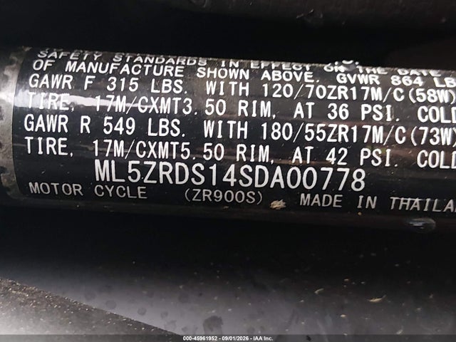 Kawasaki Zr900 S 2025 ML5ZRDS14SDA00778 Image 10