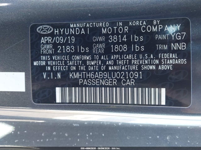 2020 Hyundai Veloster Turbo R-spec მანქანა იყიდება აუქციონზე, vin: KMHTH6AB9LU021091, აუქციონის ნომერი: 45962035