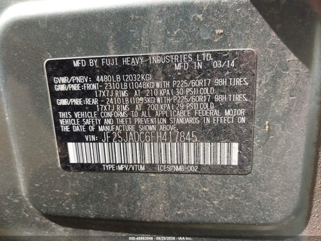 Subaru Forester 2.5i Premium 2015 JF2SJADC6FH417845 Image 9