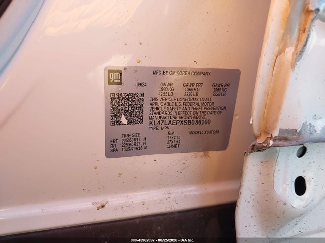 45962097 :رقم المزاد ، KL47LAEPXSB086100 vin ، 2025 Buick Envista Preferred Fwd مزاد بيع