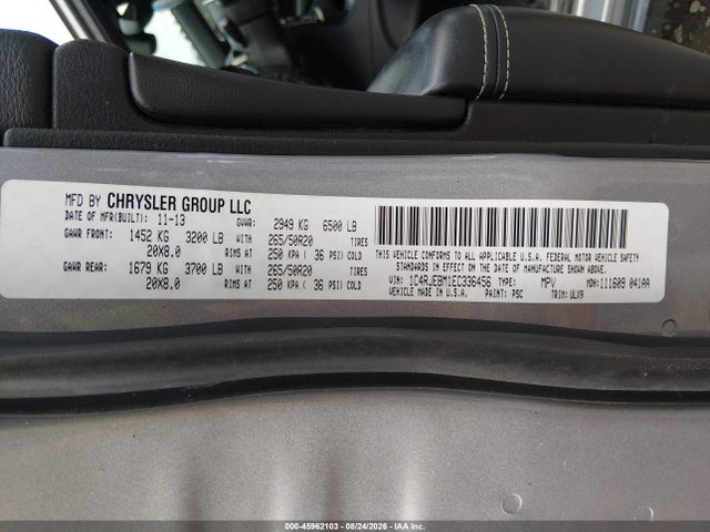 Продаж на аукціоні авто 2014 Jeep Grand Cherokee Limited, vin: 1C4RJEBM1EC336456, номер лоту: 45962103