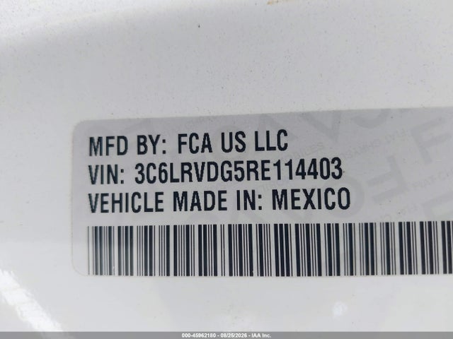 Продажа на аукционе авто 2024 Ram Promaster 2500 Tradesman High Roof 159 Wb W/pass Seat, vin: 3C6LRVDG5RE114403, номер лота: 45962180