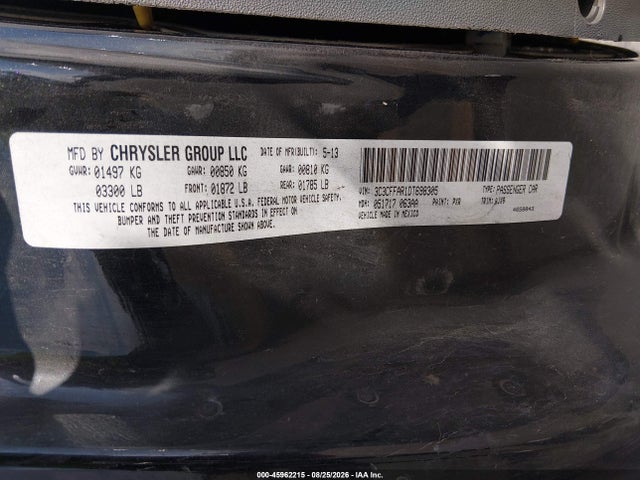 2013 Fiat 500 Pop მანქანა იყიდება აუქციონზე, vin: 3C3CFFAR1DT698305, აუქციონის ნომერი: 45962215