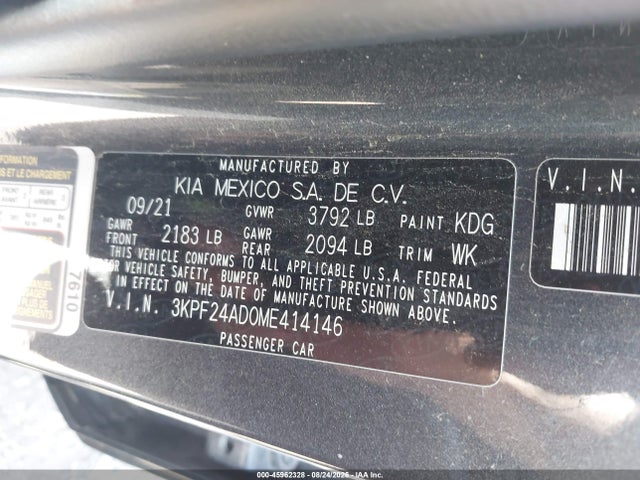 Продаж на аукціоні авто 2021 Kia Forte Lxs, vin: 3KPF24AD0ME414146, номер лоту: 45962328