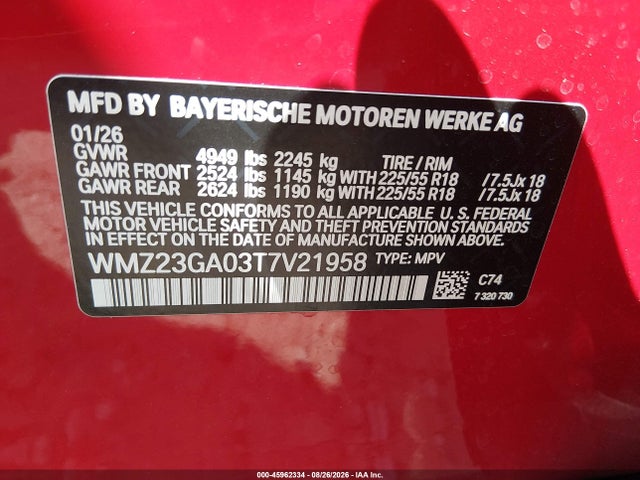 2026 Mini Countryman Cooper S/s Oxford Edition მანქანა იყიდება აუქციონზე, vin: WMZ23GA03T7V21958, აუქციონის ნომერი: 45962334