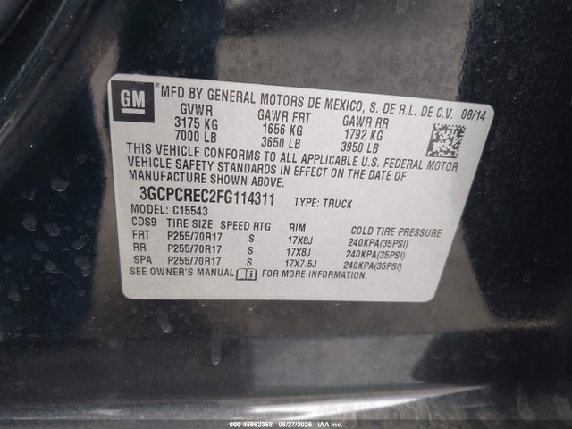 Chevrolet Silverado 1500 Lt 2015 3GCPCREC2FG114311 Image 9