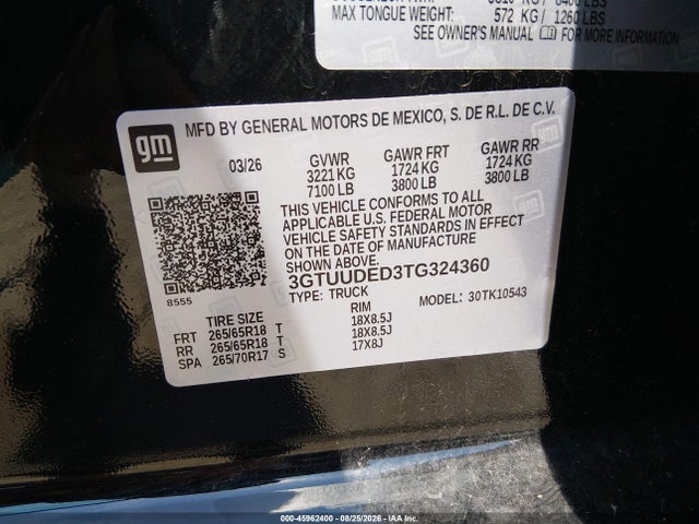 GMC SIERRA 1500 2026 3GTUUDED3TG324360 Image 9