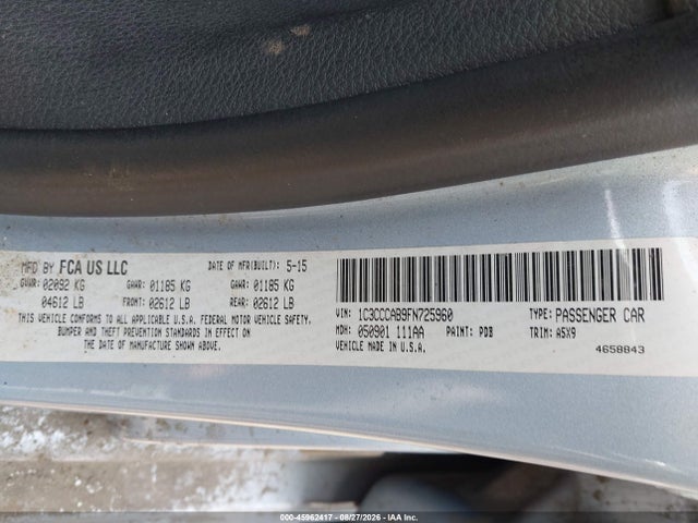 Aukcja sprzedaży 2015 Chrysler 200 Limited, vin: 1C3CCCAB9FN725960, numer aukcji: 45962417
