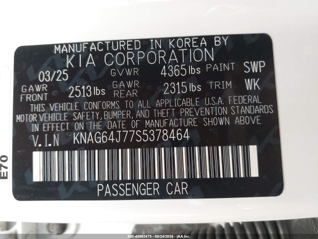 KIA K5 Gt-line 2025 KNAG64J77S5378464 Image 9