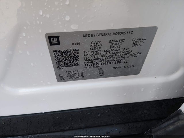 Aukcja sprzedaży 2019 Cadillac Xt4 Sport, vin: 1GYFZER41KF188511, numer aukcji: 45962540