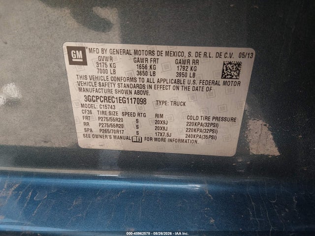 Chevrolet Silverado 1500 Lt 2014 3GCPCREC1EG117098 Image 9