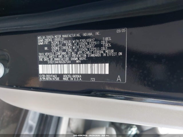 Aukcja sprzedaży 2006 Toyota Sequoia Sr5 V8, vin: 5TDZT34A16S267544, numer aukcji: 45962606