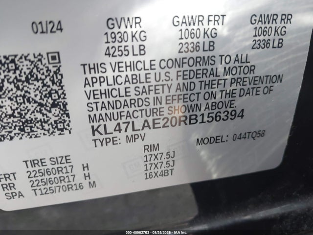 2024 Buick Envista Preferred Fwd მანქანა იყიდება აუქციონზე, vin: KL47LAE20RB156394, აუქციონის ნომერი: 45962703