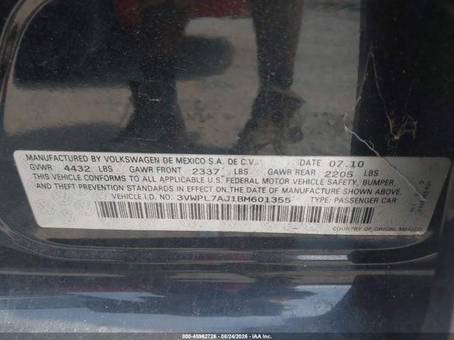 45962726 :رقم المزاد ، 3VWPL7AJ1BM601355 vin ، 2011 Volkswagen Jetta Sportwagen 2.0l Tdi مزاد بيع