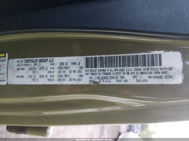 2013 Jeep Wrangler Unlimited Sport მანქანა იყიდება აუქციონზე, vin: 1C4BJWDGXDL634145, აუქციონის ნომერი: 45962750