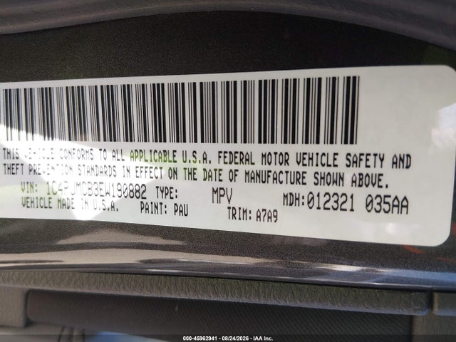 45962941 :رقم المزاد ، 1C4PJMCB3EW190882 vin ، 2014 Jeep Cherokee Latitude مزاد بيع